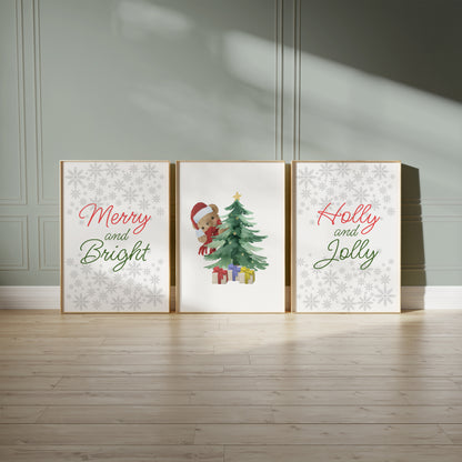 North Pole Charm: A Holiday Tale for Your Walls, Set of 3, N179