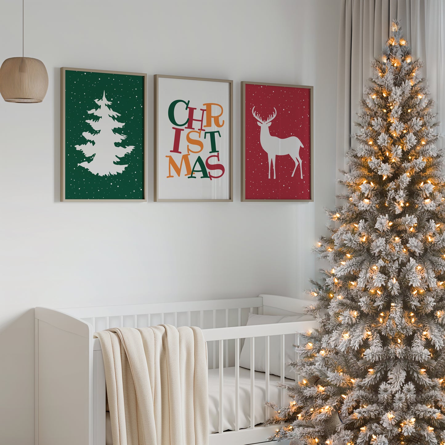 Holiday Spirit: Modern Christmas Wall Trio, Set of 3, N186