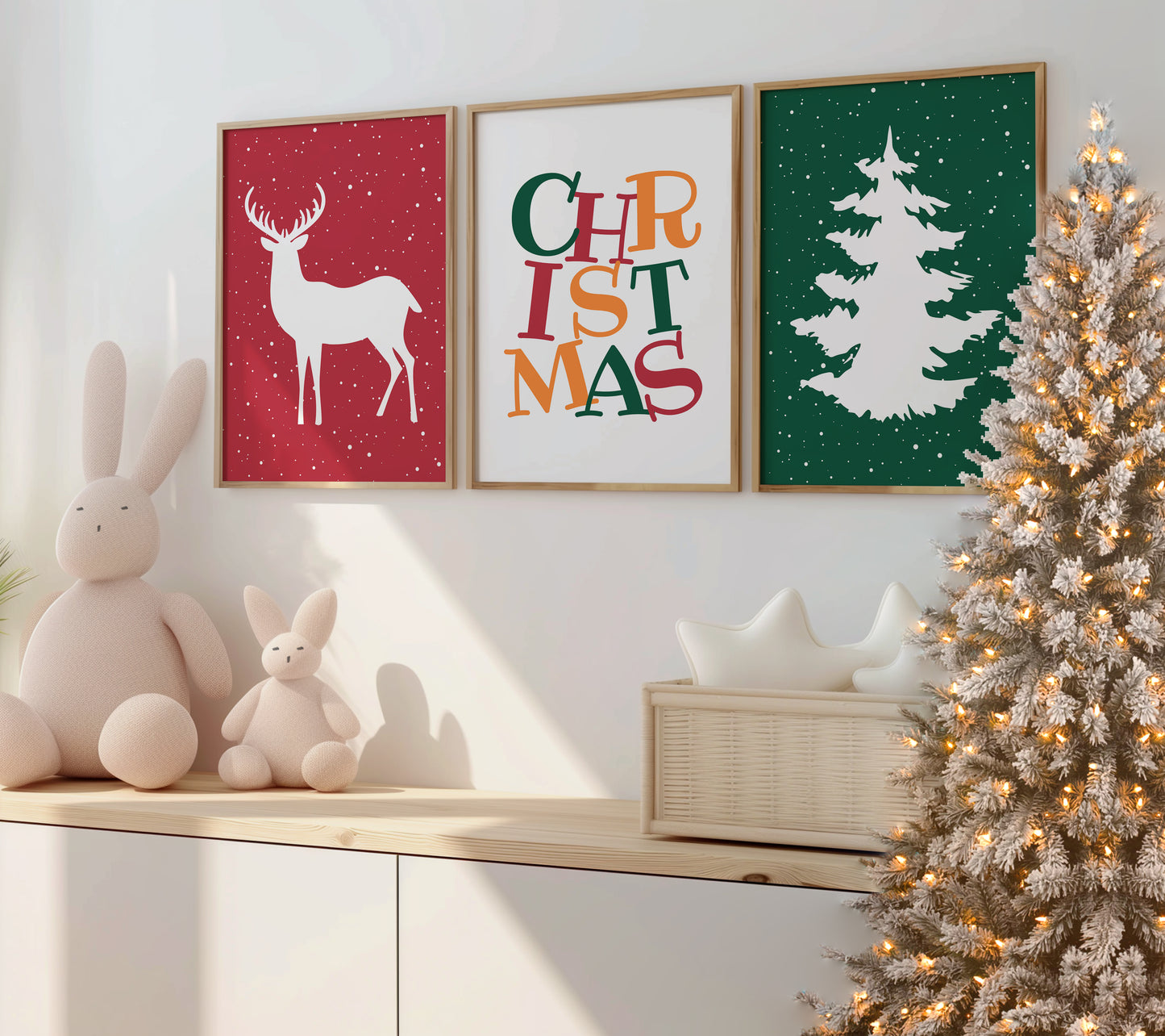 Holiday Spirit: Modern Christmas Wall Trio, Set of 3, N186