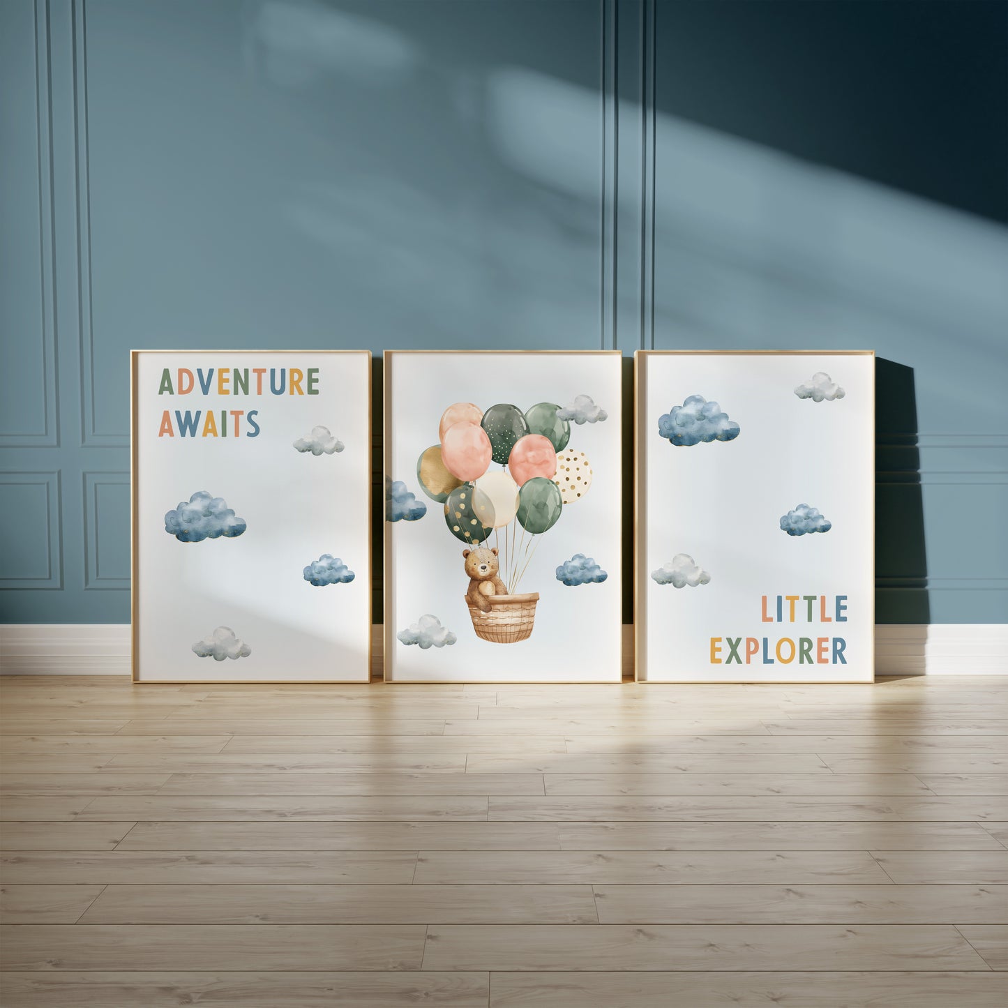 Adventure Awaits – Little Explorer Nursery Wall Art, Set of 3, N065