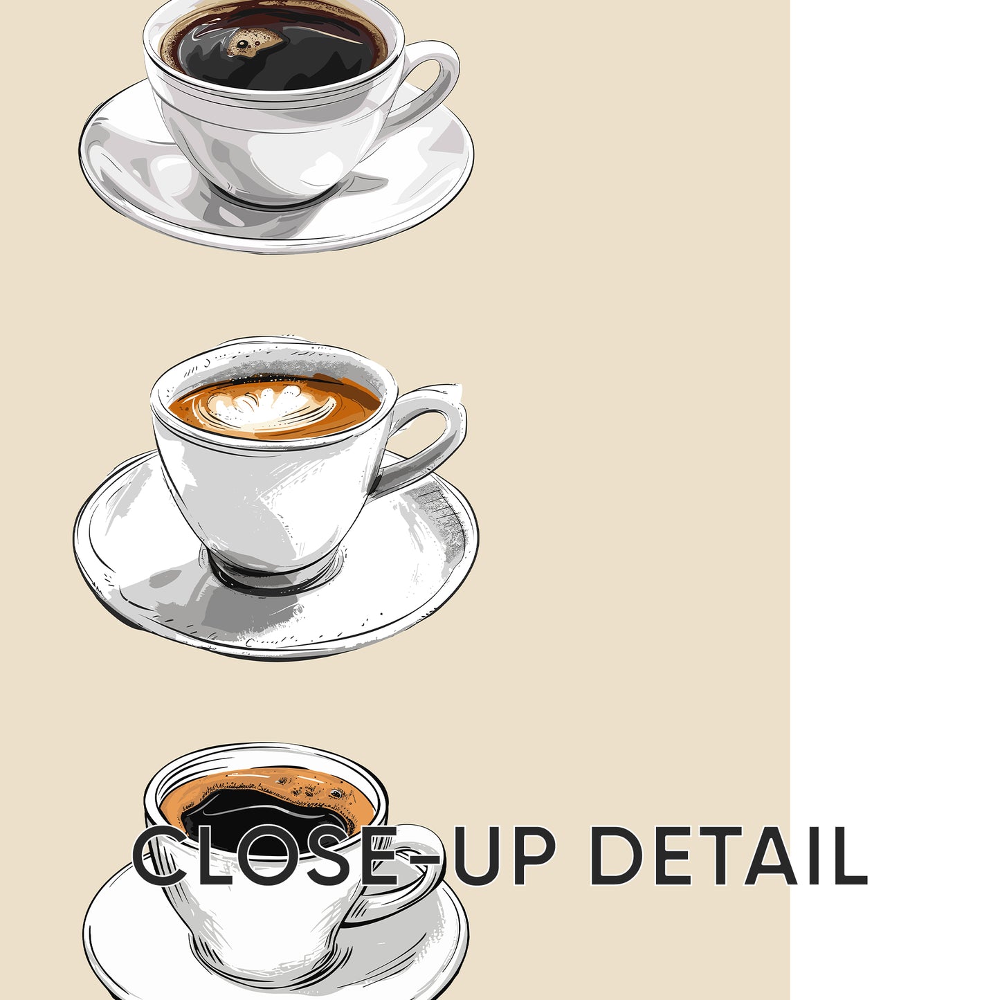 Morning Bliss Trio: Coffee Art for Your Cozy Space, Set of 3, D061