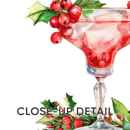 Holiday Spirits: Artful Cocktails for Your Walls, Set of 3, D077