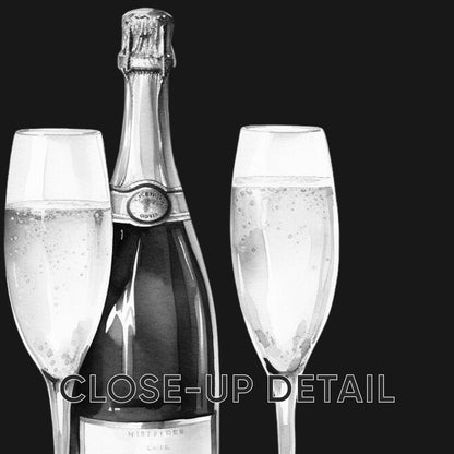 Bubbles and Bliss: Champagne Art Series, Set of 3, D091