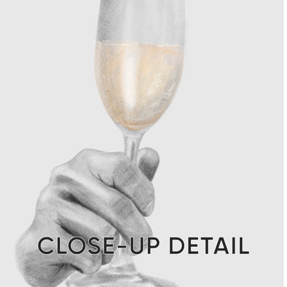 Sophisticated Cheers: Handcrafted Champagne Posters, Set of 3, D093