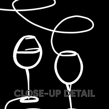 Minimalist Wine Moments: Black & White Art, Set of 3, D114