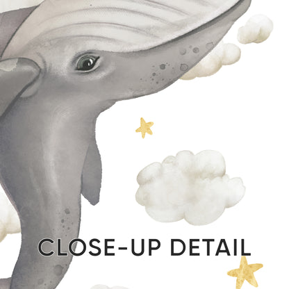 Dream Big Whales – Magical Cloud Nursery Art, Set of 3, N129