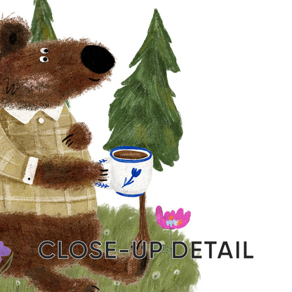 Bear Family Picnic: Forest Tales for Kids' Room Decor, Set of 3, N166