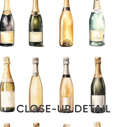 Sparkling Moments: Champagne Bottles & Toast Poster Set, Set of 3, D012