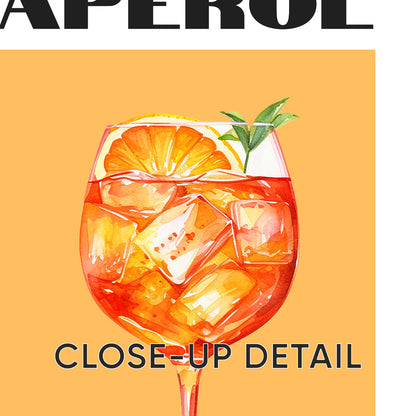 Aperol Vibes: Bold Cocktail Art Print Set, Set of 3, D027