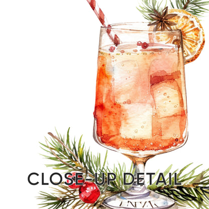 Holiday Spirits: Artful Cocktails for Your Walls, Set of 3, D077