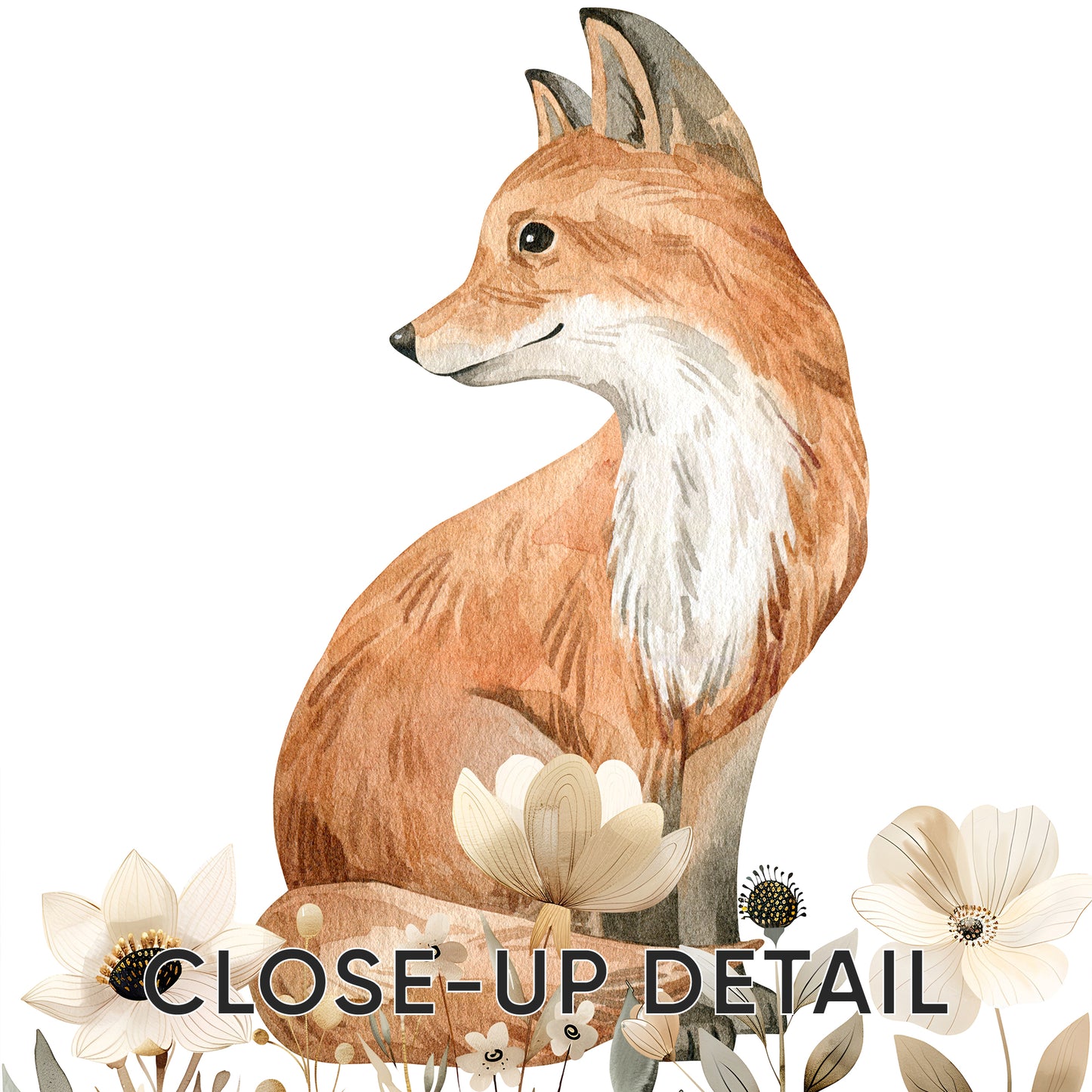 Tranquil Fox in Bloom, Set of 3, N095