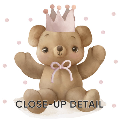 Cuddly Bear Prince & Princess - Adorable Nursery Decor for Baby Room, Set of 3, N098