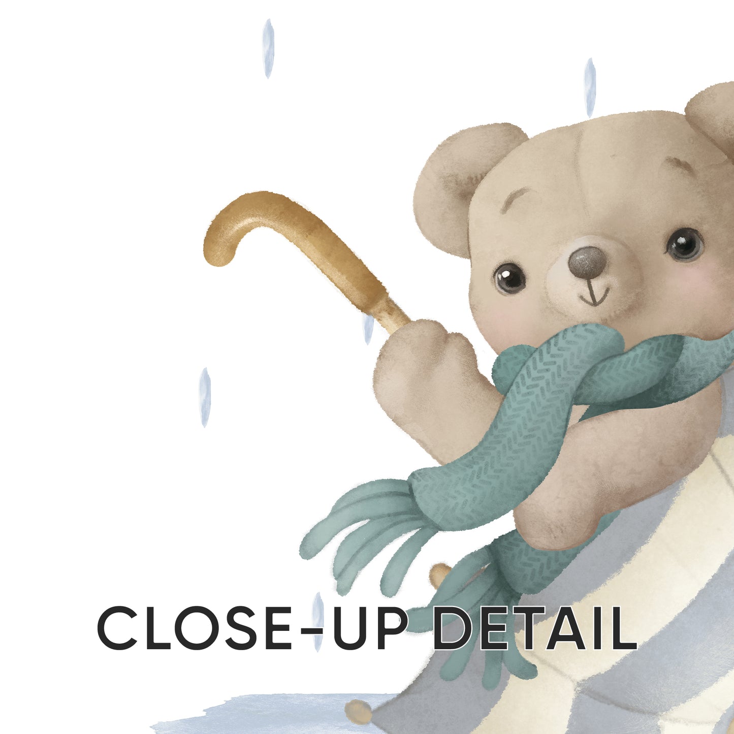 Dancing Bears in the Rain – Playful Nursery Wall Art Set, Set of 3, N132