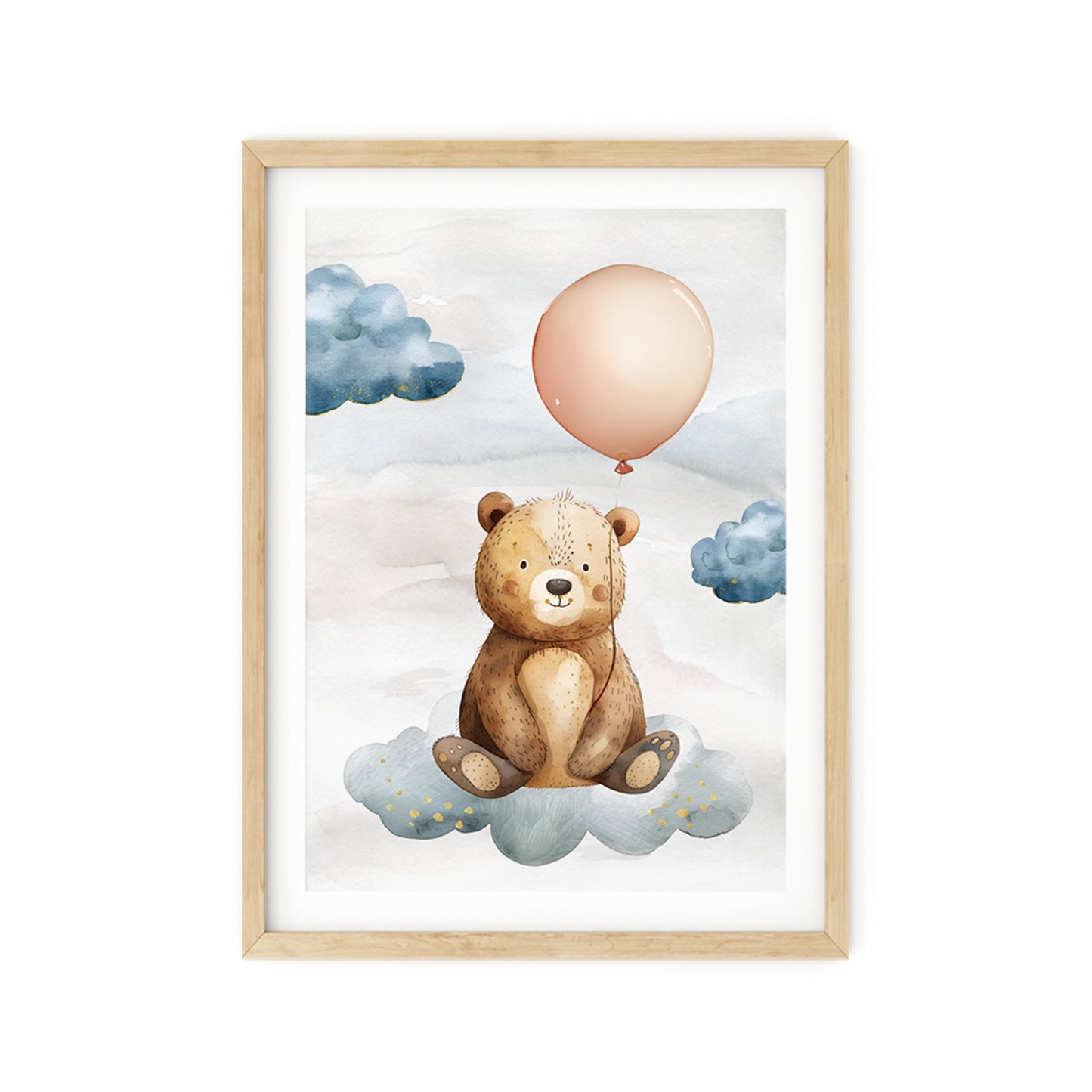 Dreamy Bear Adventure - Watercolor Nursery Wall Art N011