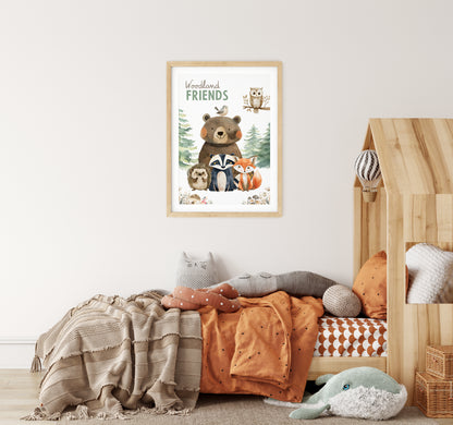 Bear and Fox Friendship Art N015