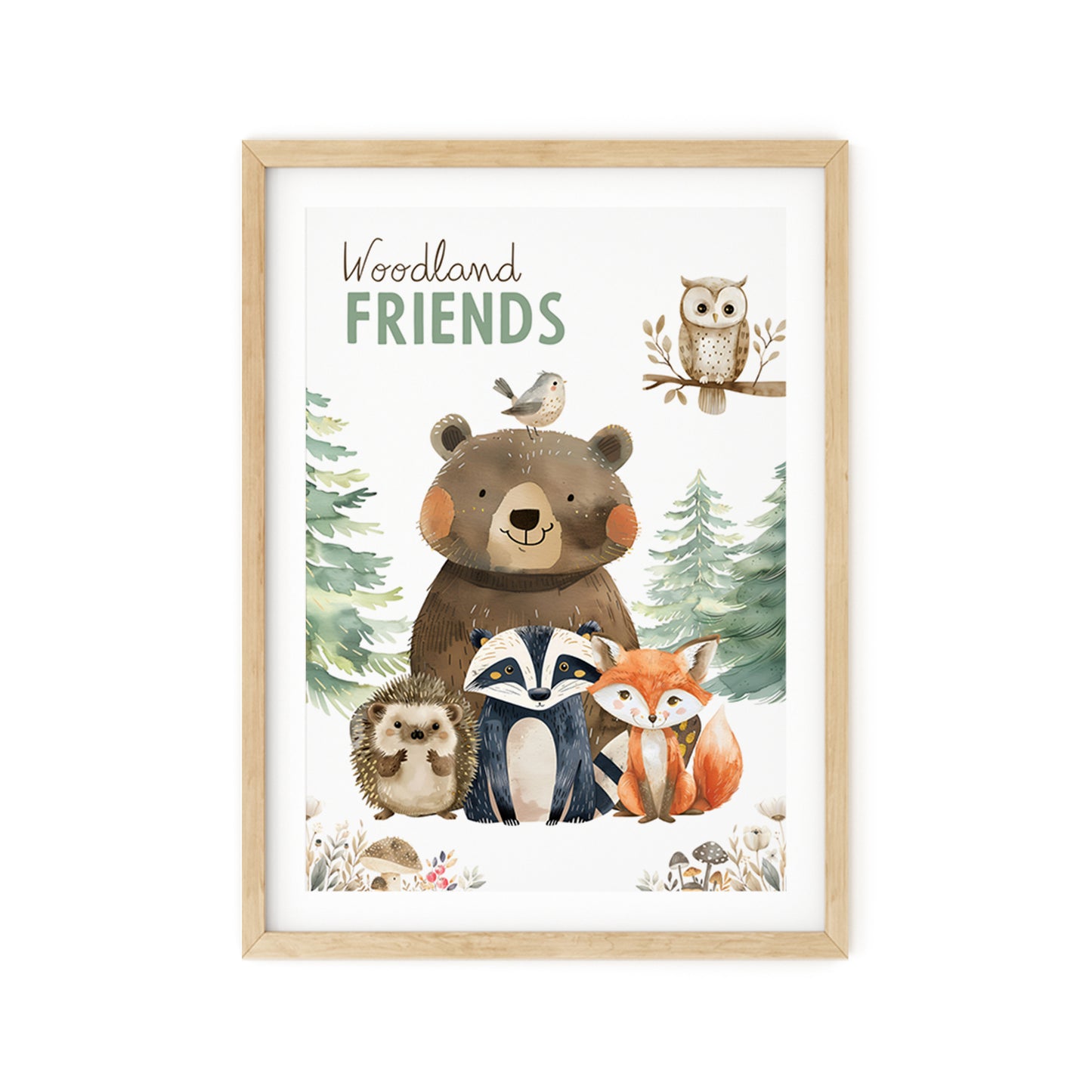 Bear and Fox Friendship Art N015