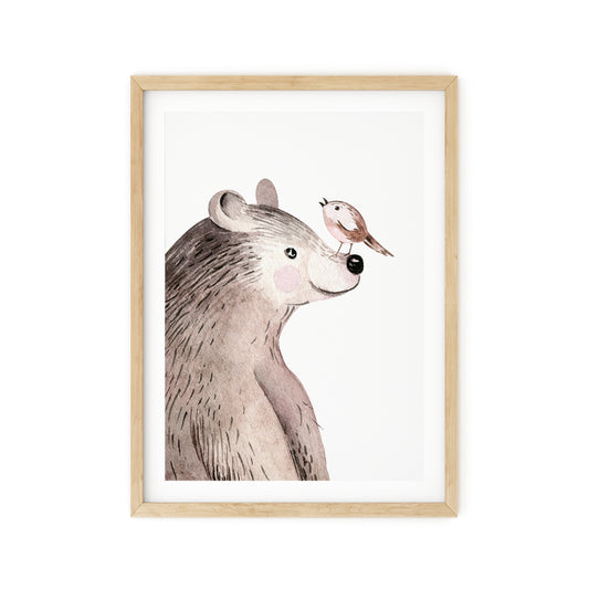 Bear & Bird Harmony Print N017