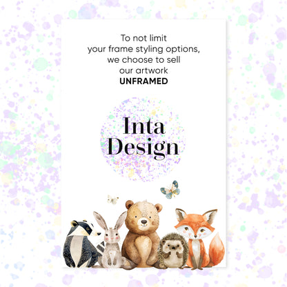 Forest Daydreams: The Flower Whisperers (Nature-themed animal friends for magical kids’ rooms.), Set of 3, N172