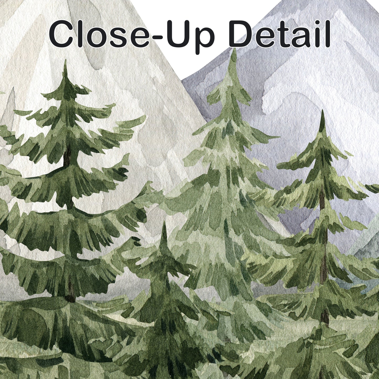 Set of 3 Tranquil Mountain Peaks - Forest Escape Nursery Art, N034