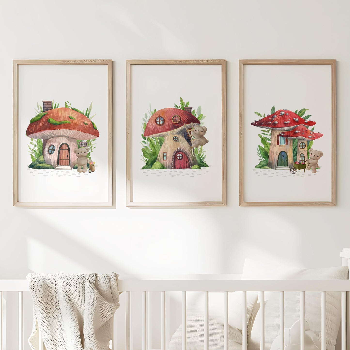 Set of 3 Whimsical Woodland Nursery Art Prints, 160