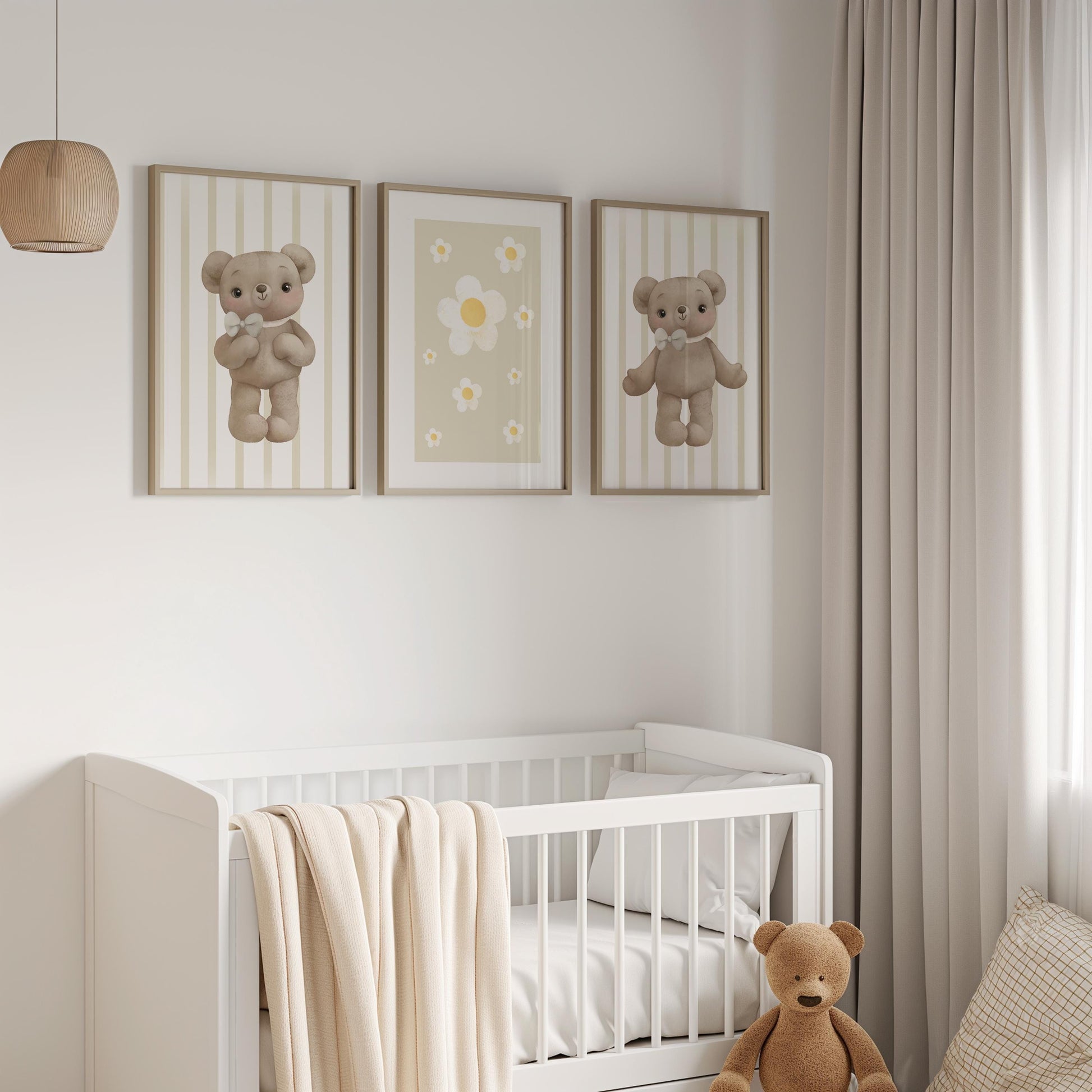Teddy Bear Nursery Print Set, Children's Wall Decor N189