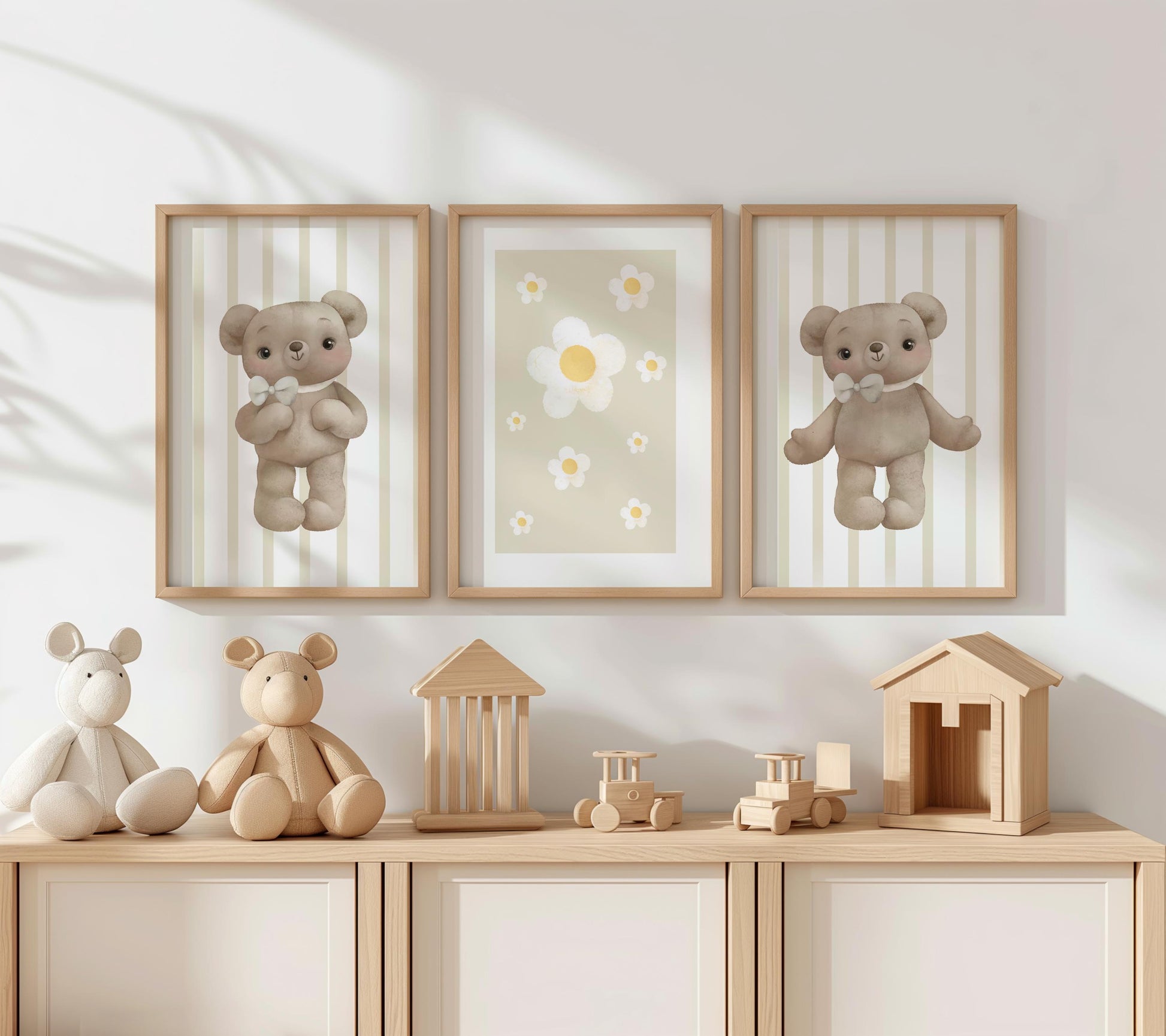 Teddy Bear Nursery Print Set, Children's Wall Decor N189