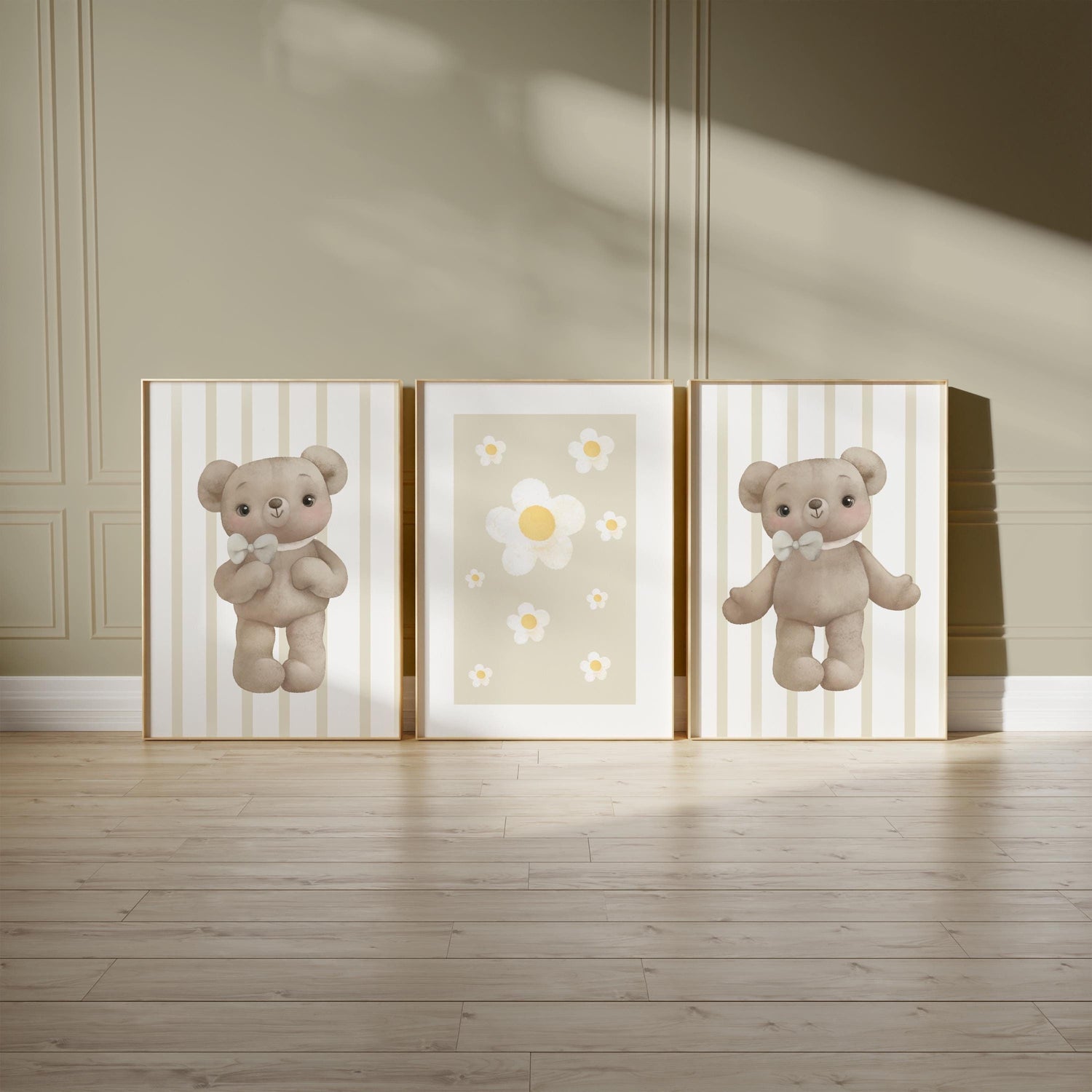 Teddy Bear Nursery Print Set, Children's Wall Decor N189