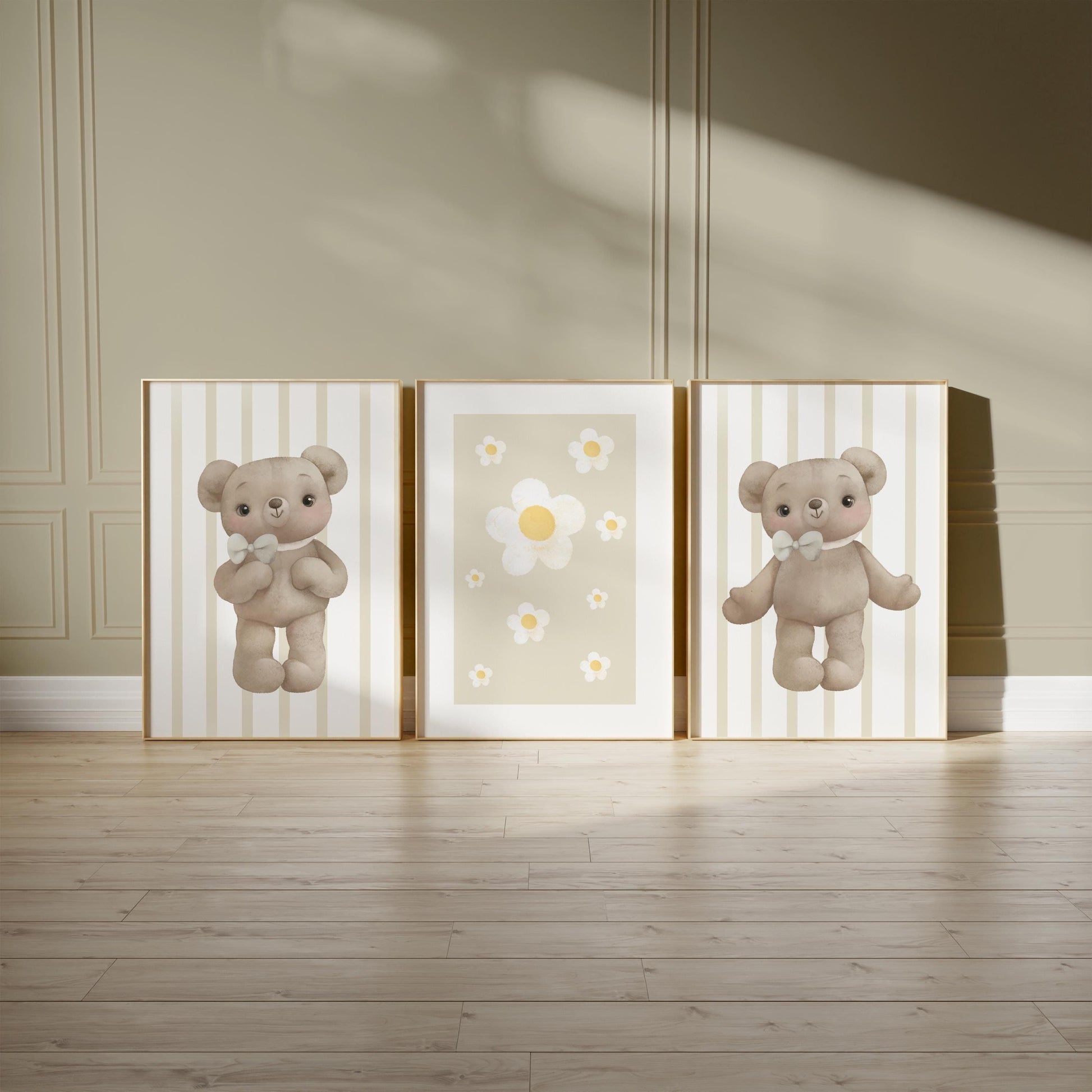 Teddy Bear Nursery Print Set, Children's Wall Decor N189