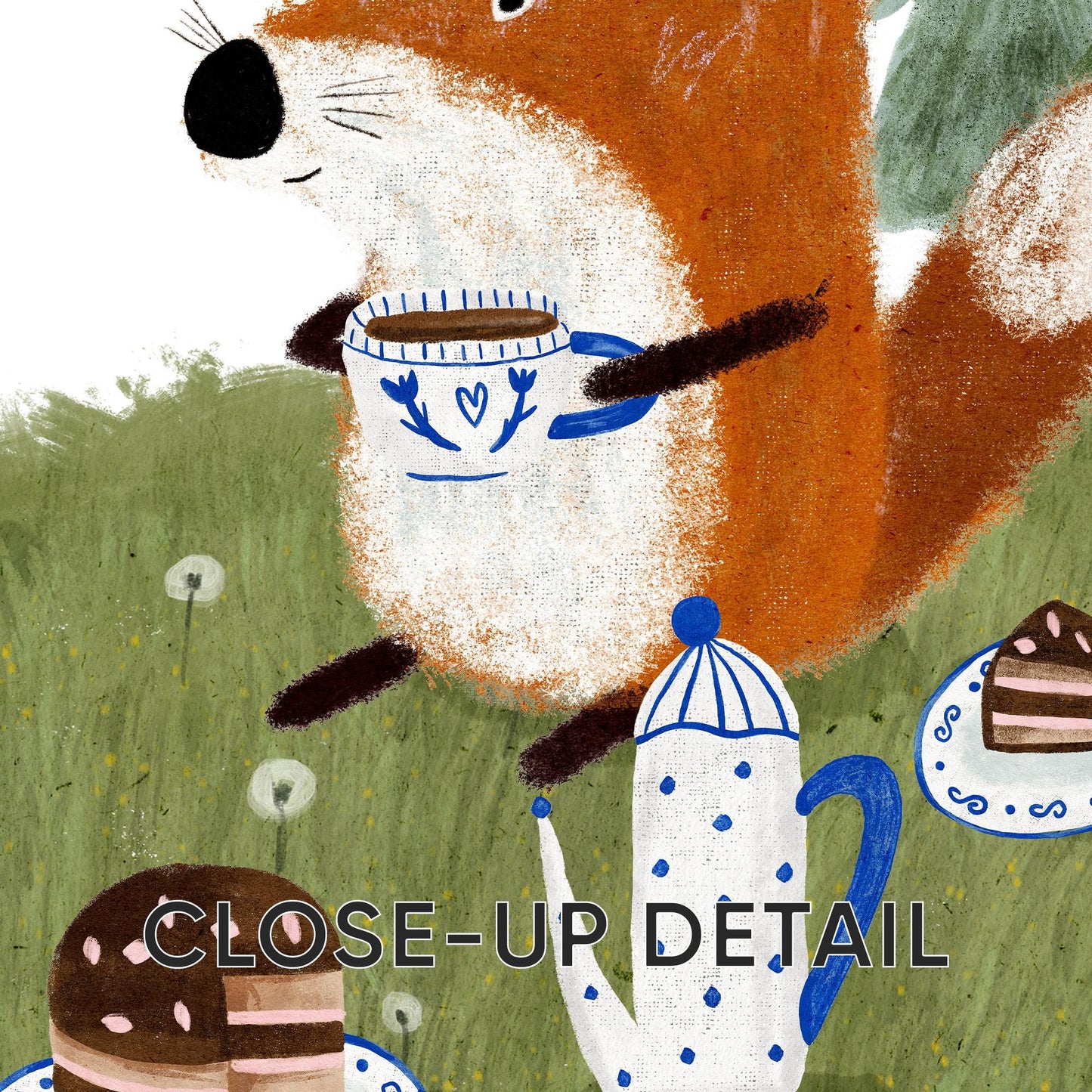 Set of 3 Nursery Woodland Art Prints, Fox Tea party Wall Art Print for Children Room, Kids Poster, Storybook Decor, Forest animal Art N192