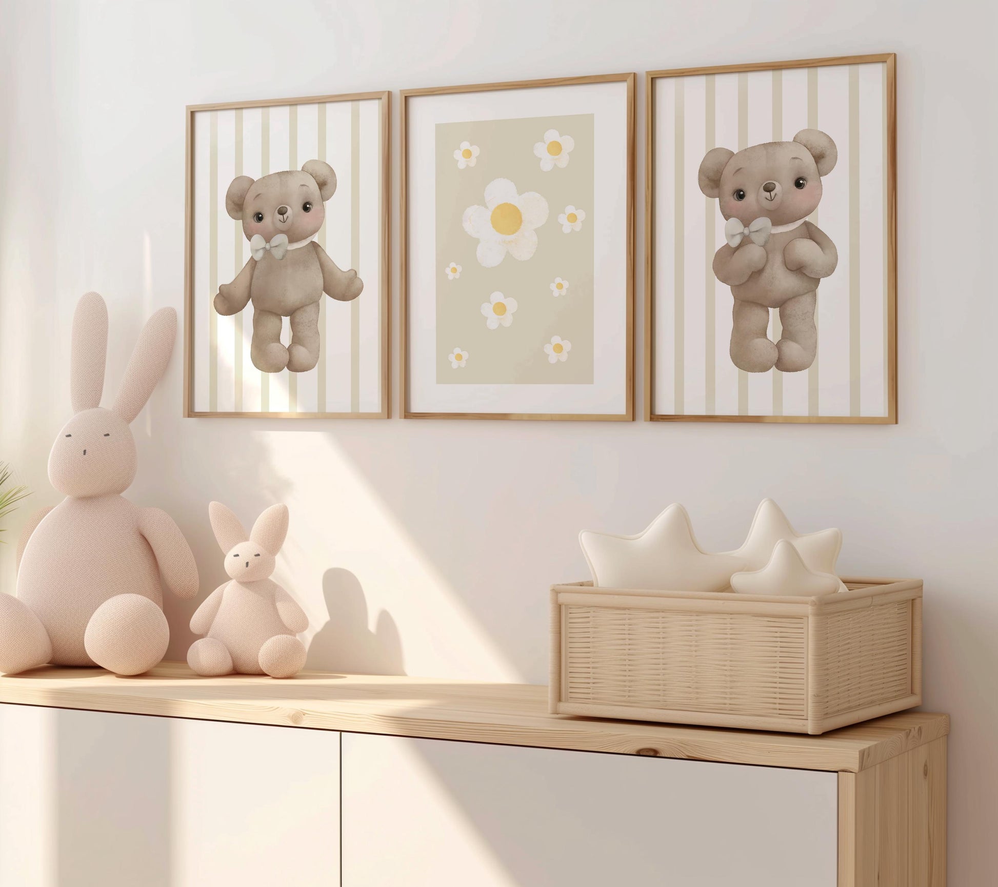 Teddy Bear Nursery Print Set, Children's Wall Decor N189