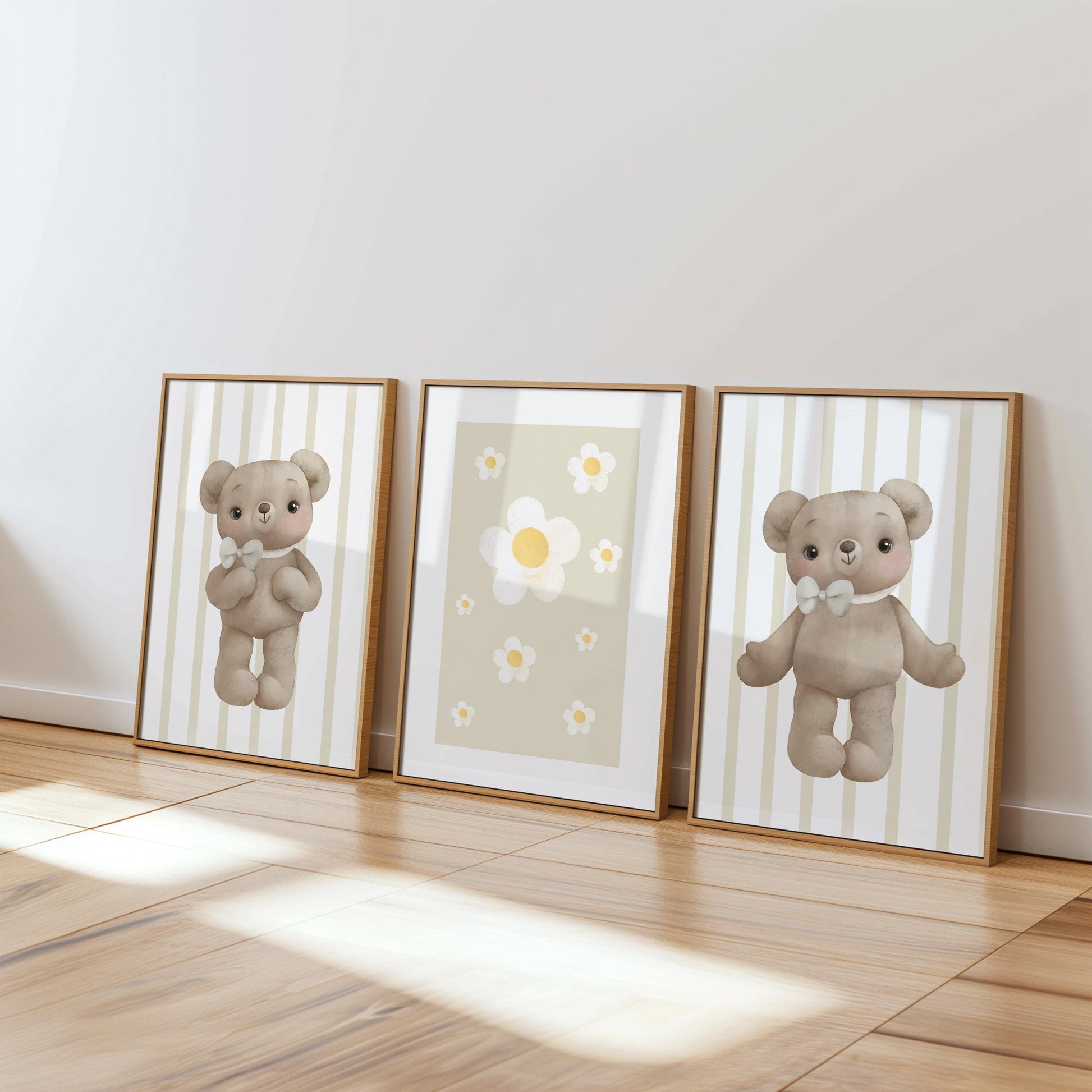 Teddy Bear Nursery Print Set, Children's Wall Decor N189