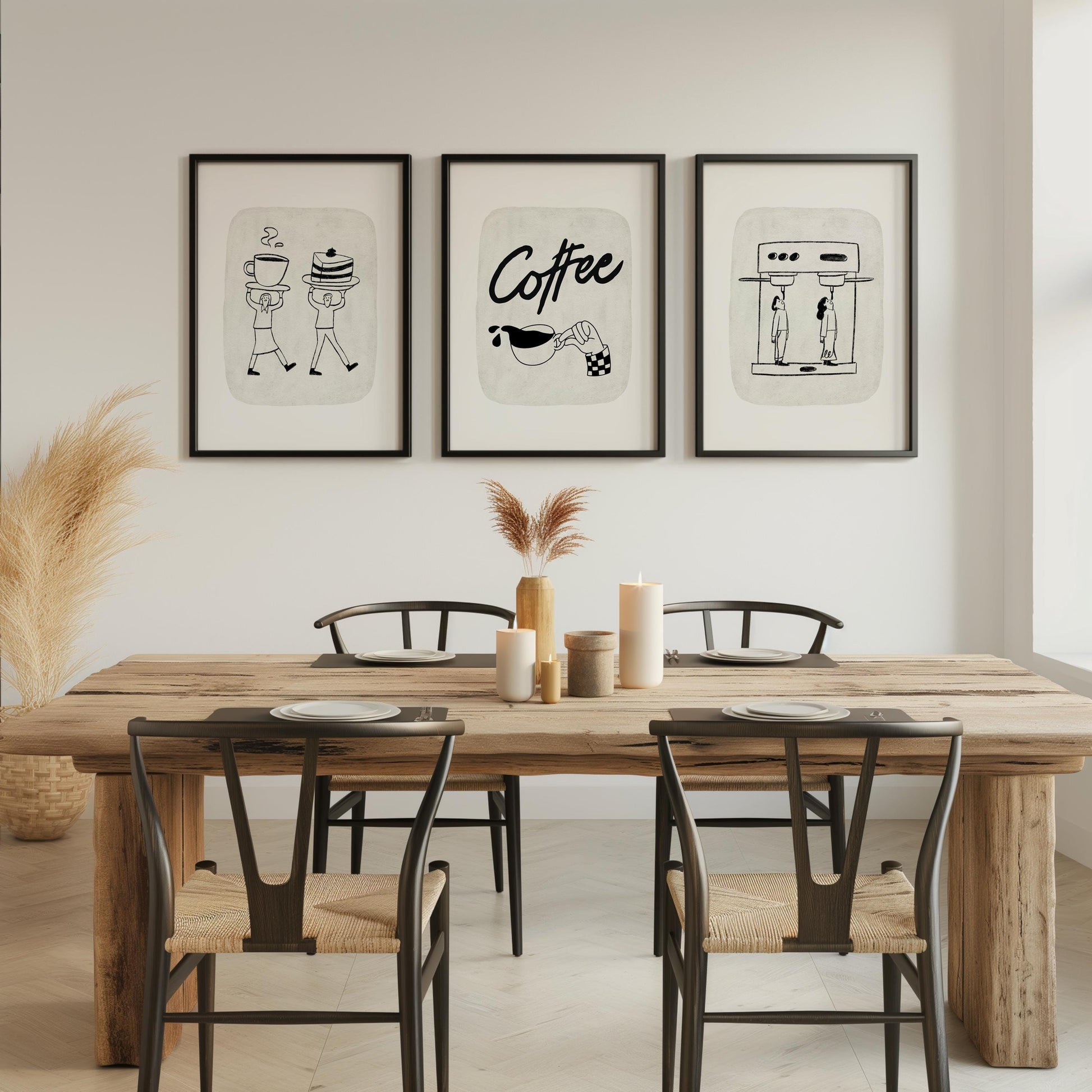 Coffee Wall Print, Trendy Kitchen Posters, Fun Retro Coffee Shop Decor, Coffee Lover Gift, Minimalist Coffee Cup Print, Espresso Art D121