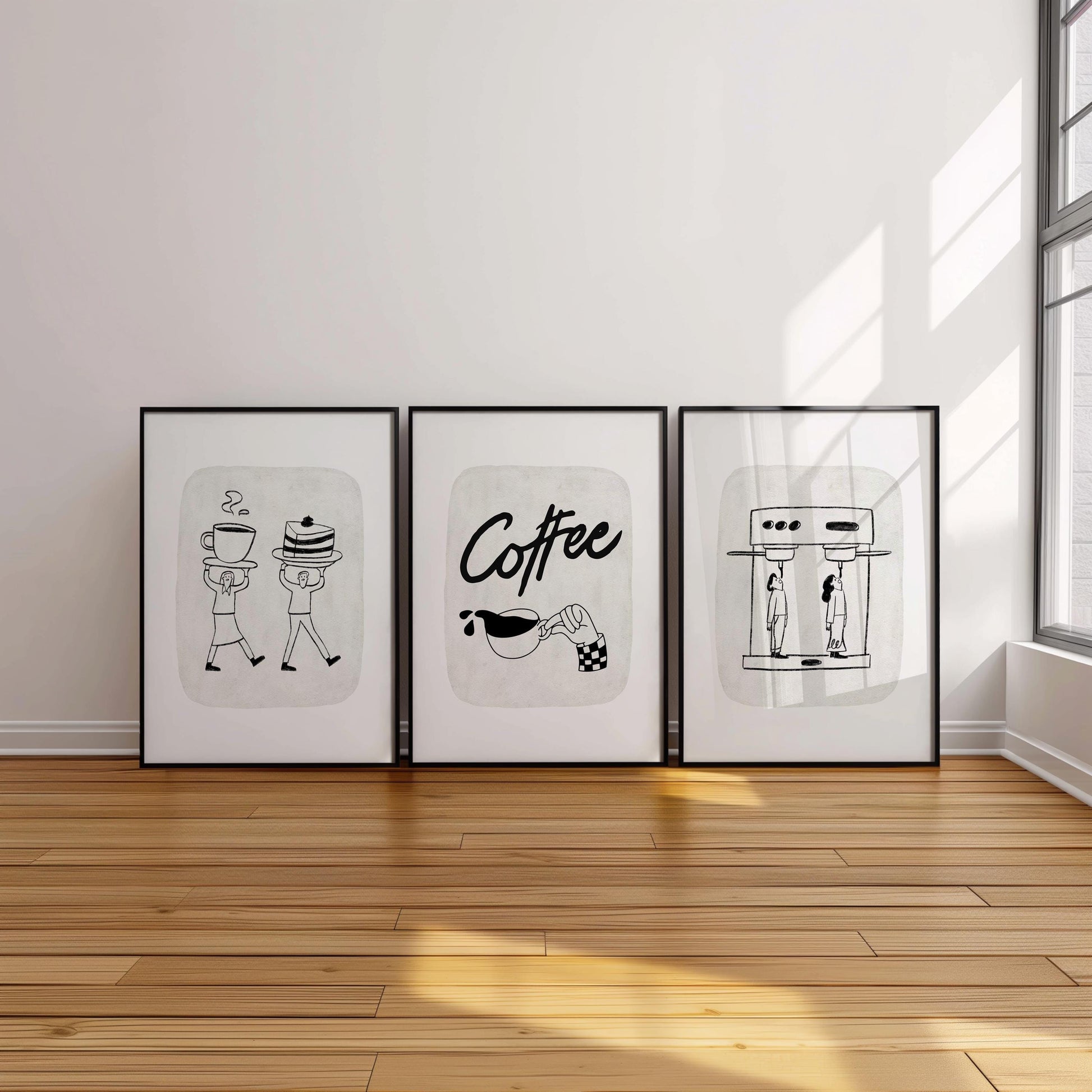 Coffee Wall Print, Trendy Kitchen Posters, Fun Retro Coffee Shop Decor, Coffee Lover Gift, Minimalist Coffee Cup Print, Espresso Art D121