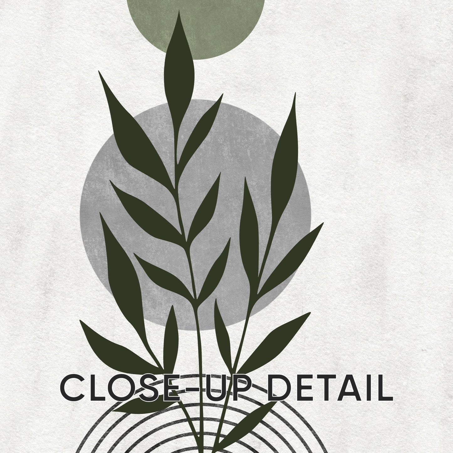 Boho Abstract Wall Prints, Sage Green Botanical Art (Set of 3)  B021
