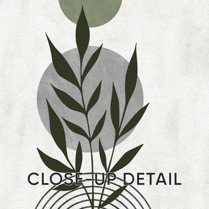 Boho Abstract Wall Prints, Sage Green Botanical Art (Set of 3)  B021
