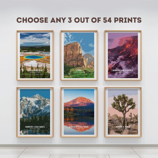 National Park Vintage Poster Set – Retro Travel Prints