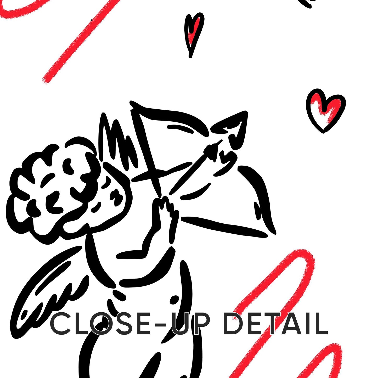 Romantic Line Art Print Set – Cupid, Candles, Wine (Shipped Print) D130