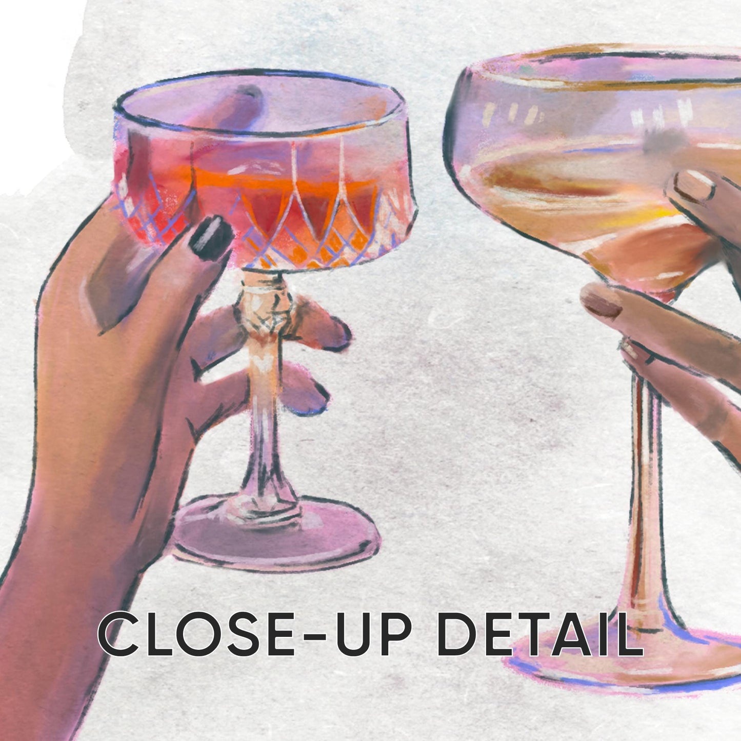 Cocktail Art Prints Set of 3 | Hand-Illustrated Bar Cart Decor (D127)
