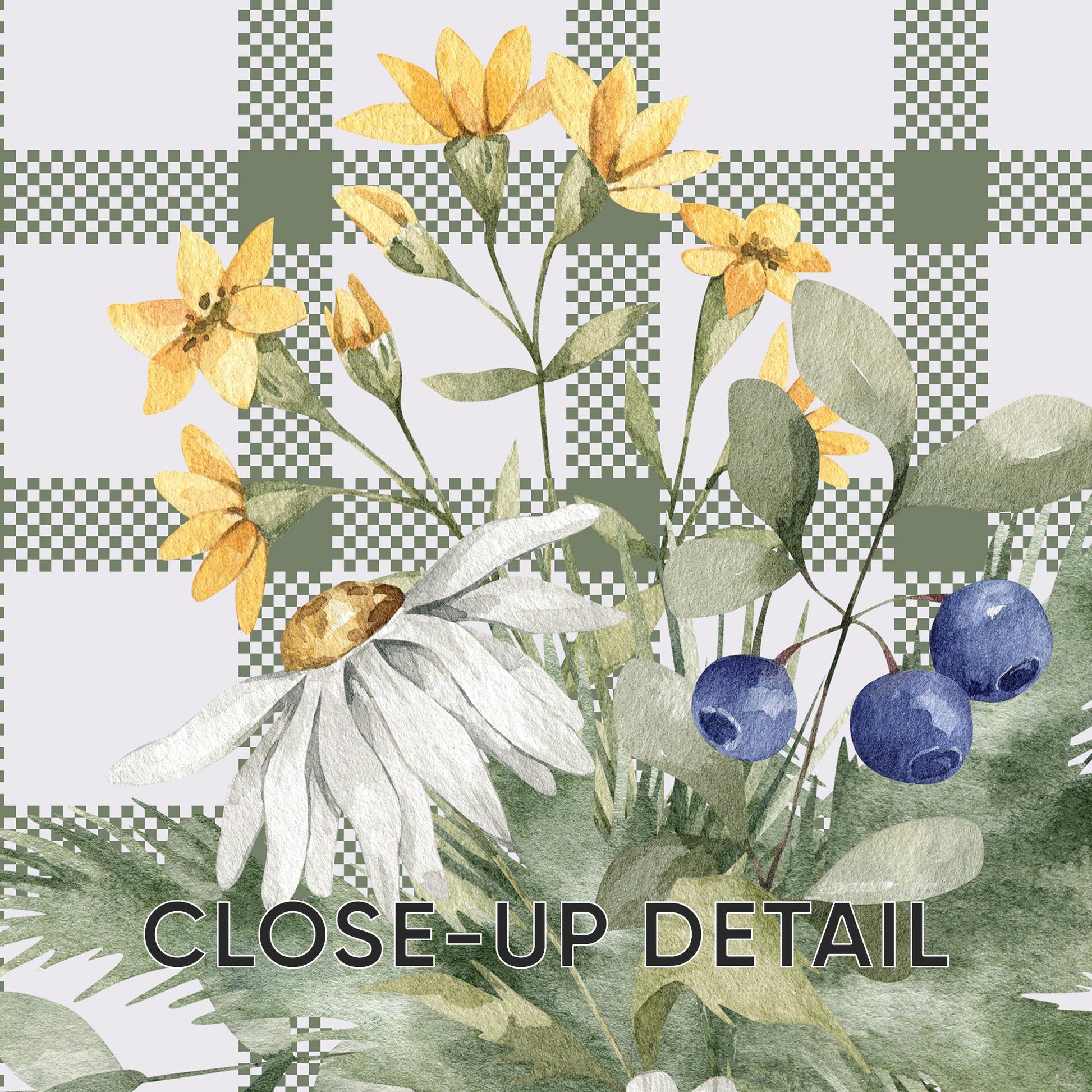 Vintage Farmhouse Goose Nursery Print, Plaid Floral Wall Art N234