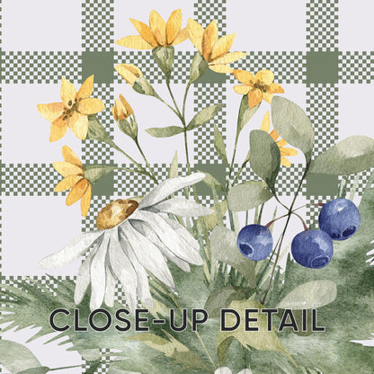 Vintage Farmhouse Goose Nursery Print, Plaid Floral Wall Art N234