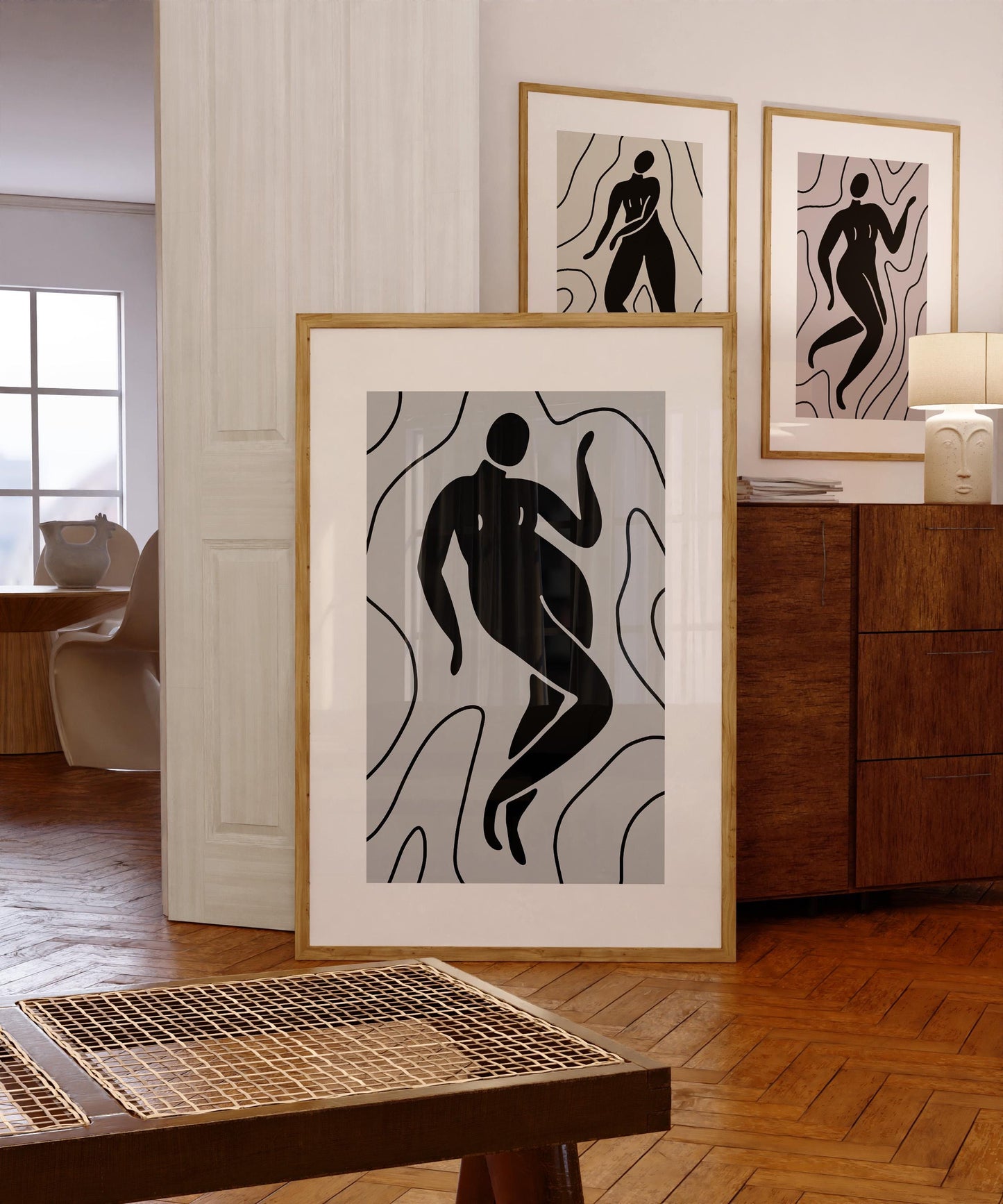Gallery Wall Art Set – Minimalist Nude Silhouette Prints in Neutral Tones, Scandinavian Decor for Bedroom or Living Room B38