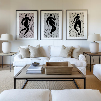 Gallery Wall Art Set – Minimalist Nude Silhouette Prints in Neutral Tones, Scandinavian Decor for Bedroom or Living Room B38
