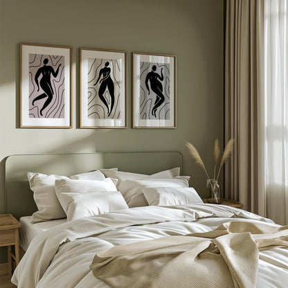 Gallery Wall Art Set – Minimalist Nude Silhouette Prints in Neutral Tones, Scandinavian Decor for Bedroom or Living Room B38