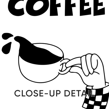 Black and White Coffee Art Print Set – Espresso & Moka Pot D134