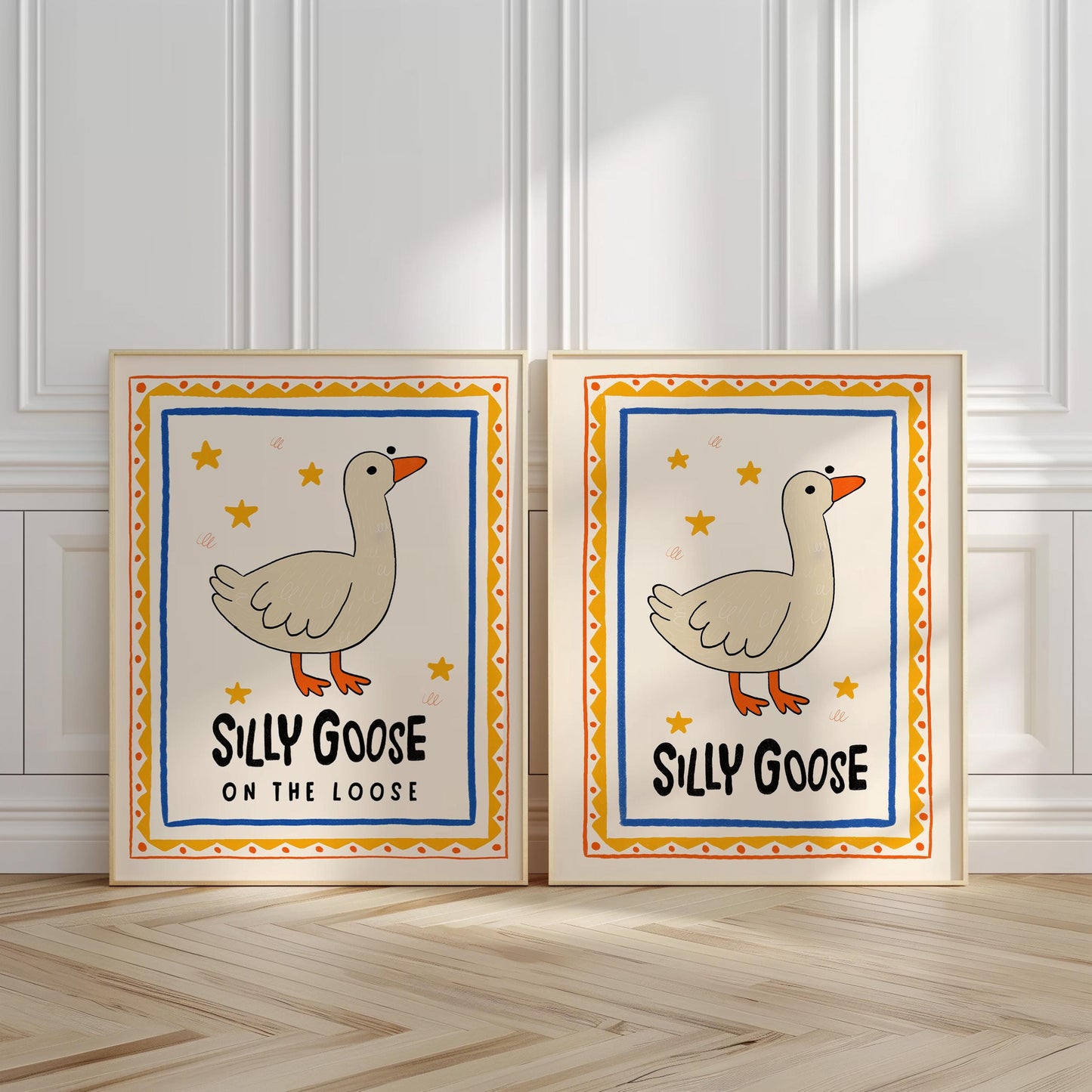 Silly Goose On The Loose Print, Goose Nursery Poster, Kids Room Decor MR6