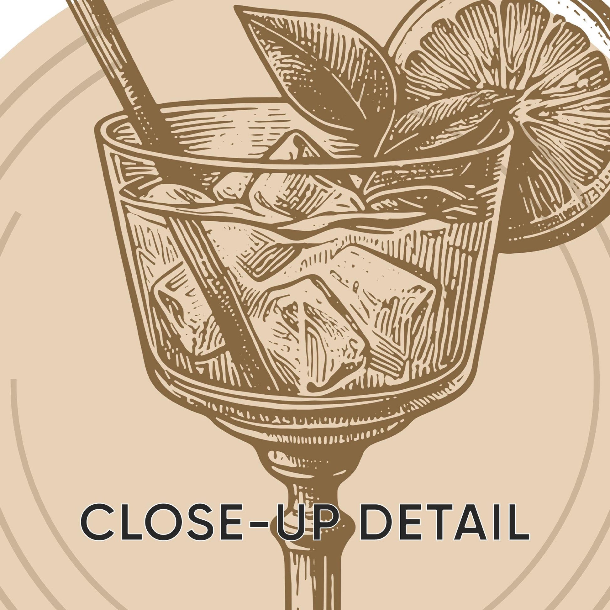 Vintage Cocktail Prints Set, Bar Wall Art, Mojito Gin Tonic D141