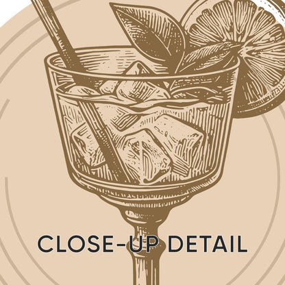 Vintage Cocktail Prints Set, Bar Wall Art, Mojito Gin Tonic D141