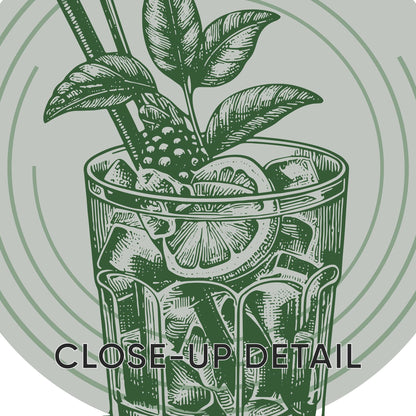 Vintage Cocktail Prints Set, Bar Wall Art, Mojito Gin Tonic D141