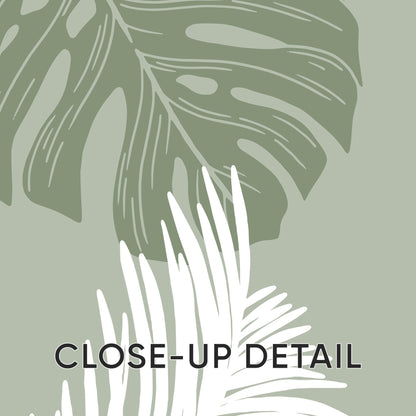 Palm Leaf Wall Art Print Set, Green Botanical Poster Trio, Tropical Minimalist Decor for Living Room, Nature-Inspired Modern Art B46