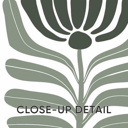 Abstract Botanical Wall Art Set, Green Leaf Vase Prints in Scandinavian Style, Minimalist Plant Decor for Modern Living Room or Bedroom B51